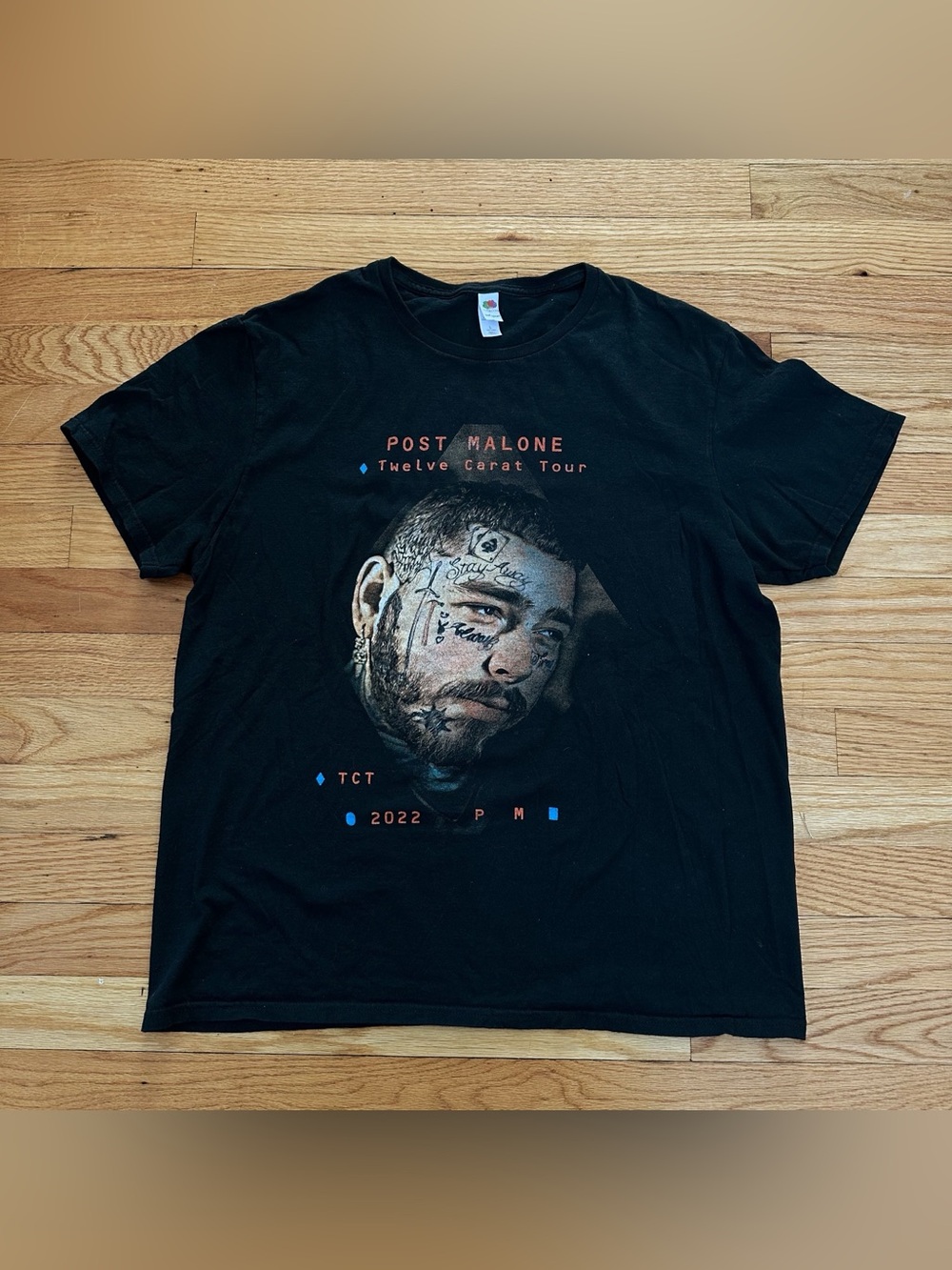 Post Malone Twelve Carat Tour 2022 Graphic T-Shirt Size Large